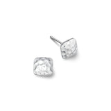 sterling silver square hammered stud earrings