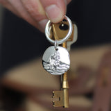 Sterling Silver Keyring - St Christopher Pebble