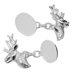 Sterling silver stag head cufflinks