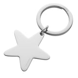Sterling Silver Keyring - Flat Star