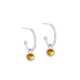 Silver Birthstone Hoop Earrings - hersey-and-son
