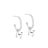 Silver Initial Hoop Earrings - hersey-and-son