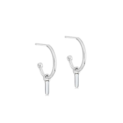 Silver Initial Hoop Earrings