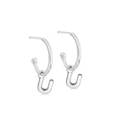 Silver Initial Hoop Earrings - hersey-and-son