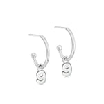 Silver Number Hoop Earrings - hersey-and-son