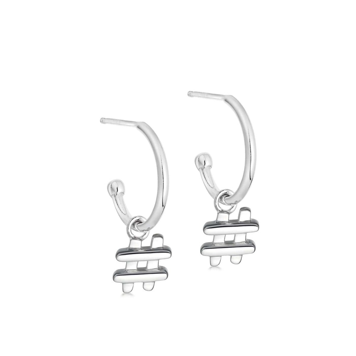 Silver Number Hoop Earrings - hersey-and-son