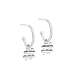 Silver Number Hoop Earrings - hersey-and-son