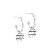 Silver Number Hoop Earrings - hersey-and-son
