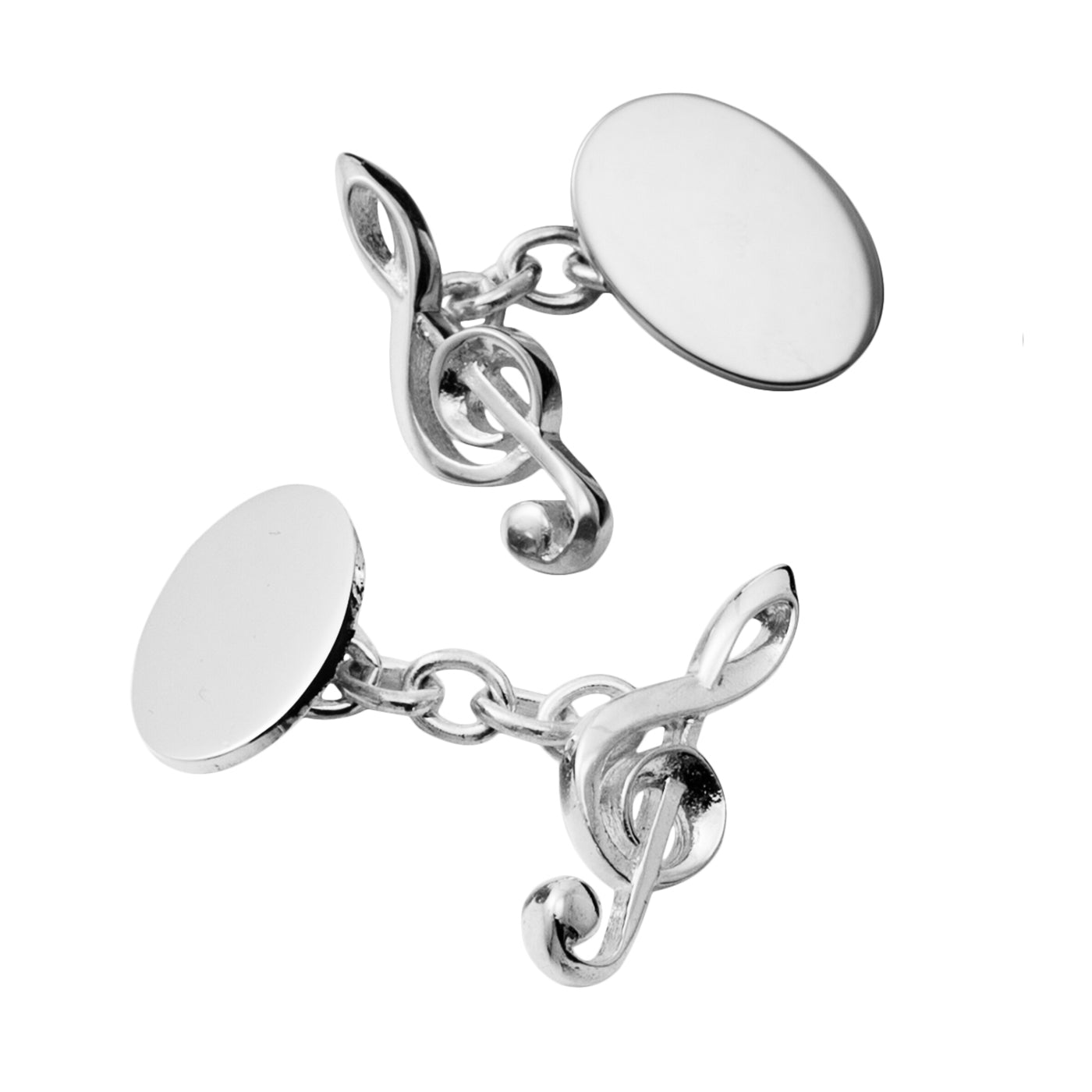 Sterling silver music note cufflinks
