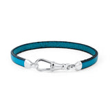 Sterling Silver & Turquoise Leather Bracelet - Albert Clasp