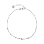 Sterling Silver Ankle Bracelet - Satellite Balls - hersey-and-son