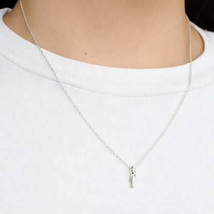 Mini silver number 1 necklace