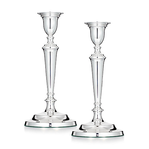 10.5 inch pair silver candlesticks