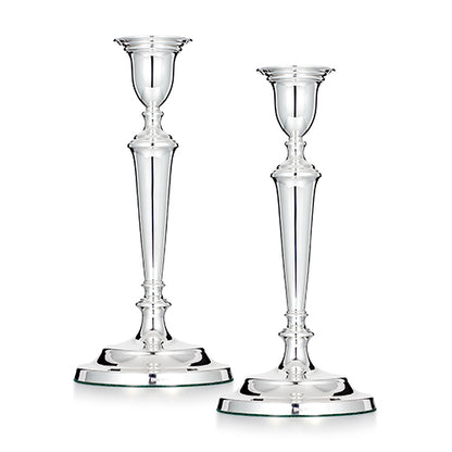 10.5 inch pair silver candlesticks