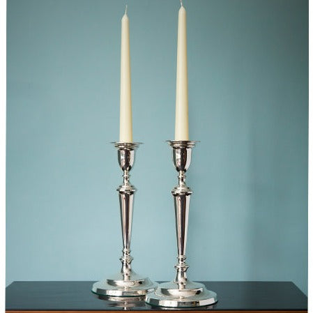 10.5 inch pair of silver candlesticks