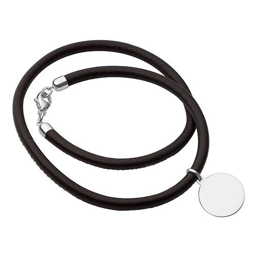 Leather and Silver Wrap Bracelet
