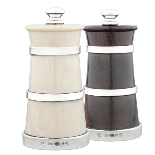 Ivorine and Blackwood Salt and Pepper Churns