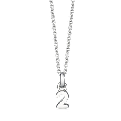 Silver number 2 necklace