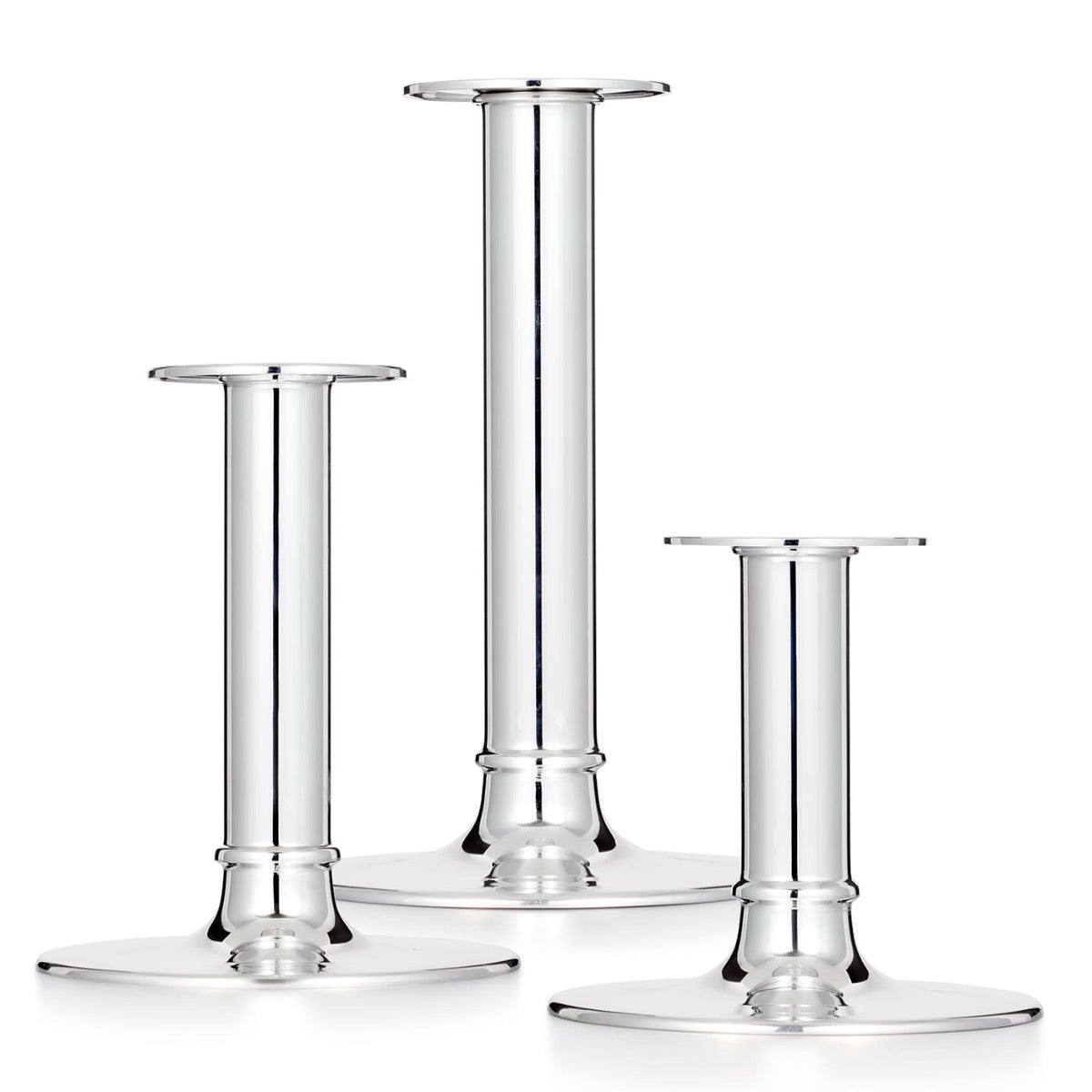 Silver modern candlesticks