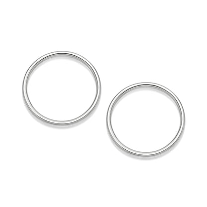 30mm silver front facing hoop earring