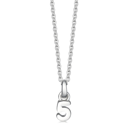 silver 5 number necklace 