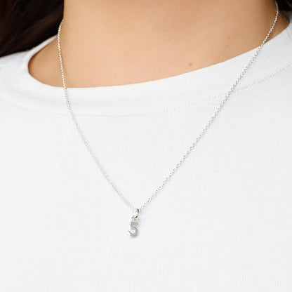 Silver number 5 necklace