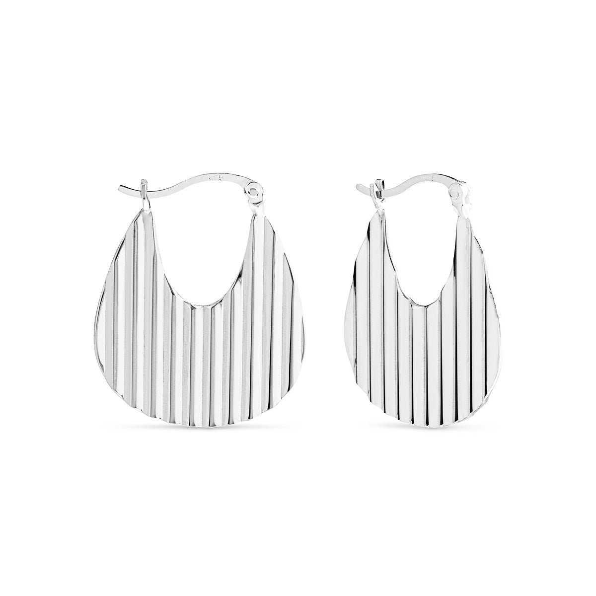 Sterling Silver Deco Fan Earrings
