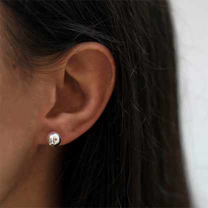 Silver 8mm ball earrings