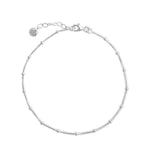 Sterling Silver Ankle Bracelet - Dainty Balls - hersey-and-son
