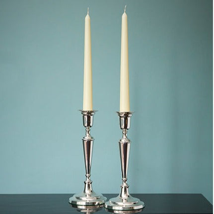 Silver 9.5 inch candlestick pair