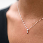 Mini Silver Letter "A" Initial Necklace - hersey-and-son