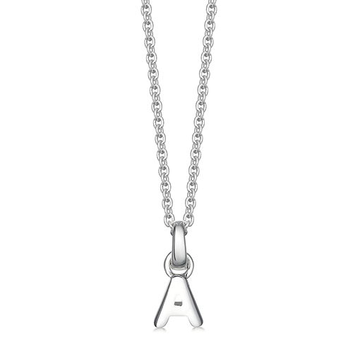 Silver initial A necklace
