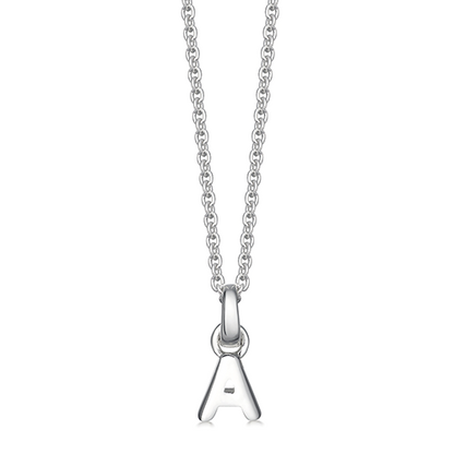 Silver initial A necklace