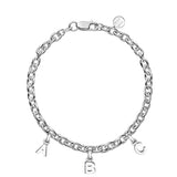 Silver Initial Charm Bracelet - hersey-and-son