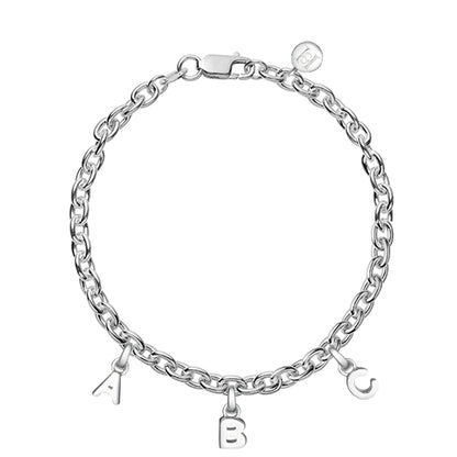 Silver Initial Charm Bracelet 