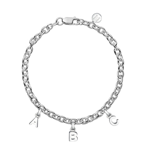 Silver Initial Charm Bracelet 