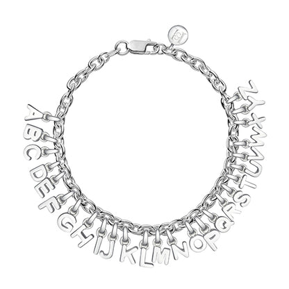 Silver Initial Charm Bracelet