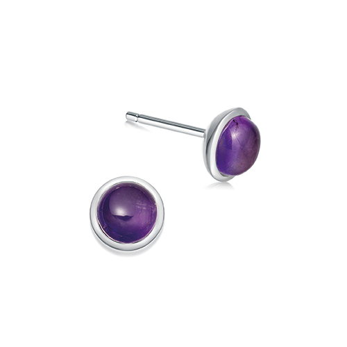 Amethyst february birthstone stud earrings