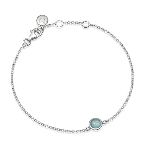 Silver and aquamarine birthstone bracelet
