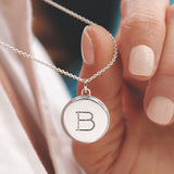 Engraved Solid Silver Initial Pendant - hersey-and-son