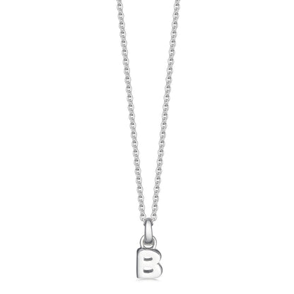 Mini Silver Letter "B" Initial Necklace