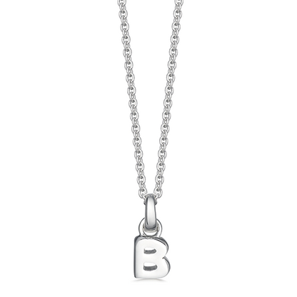 Mini Silver Letter "B" Initial Necklace