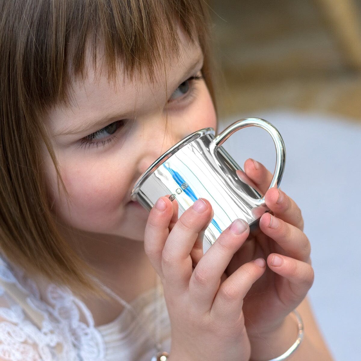 Silver baby cup
