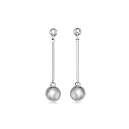 Silver ball drop earrings