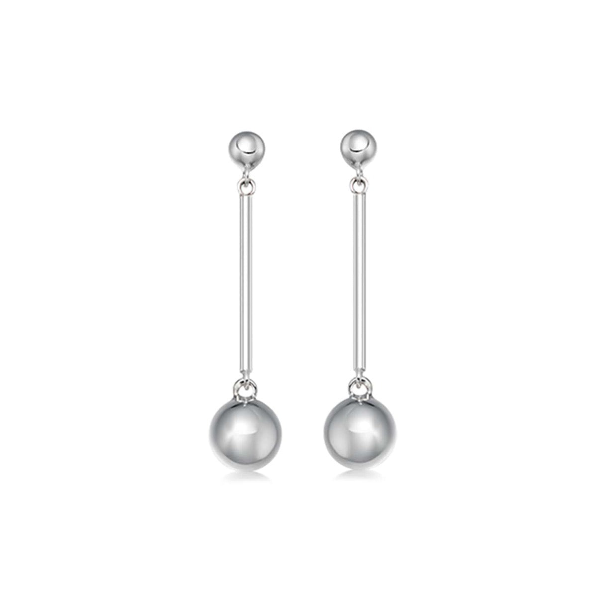 Silver ball drop earrings