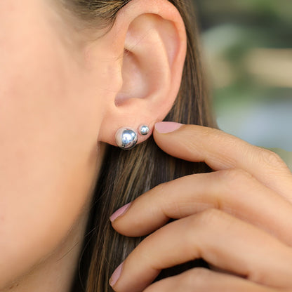 Silver ball earrings 