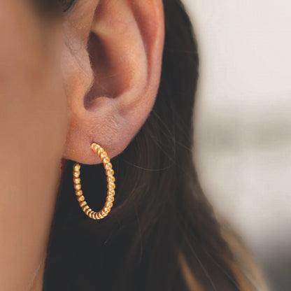 Gold plated and silver hoop earrings