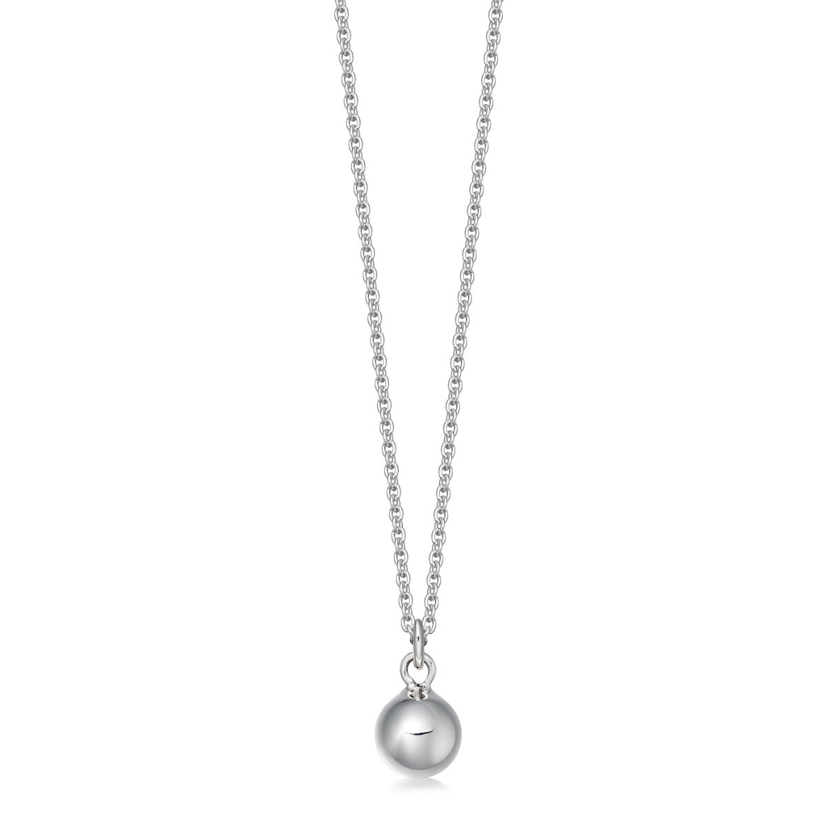 Solid silver ball pendant