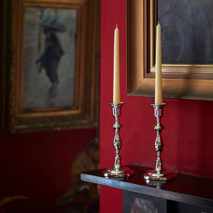 Silver Georgian Baluster candlesticks pair