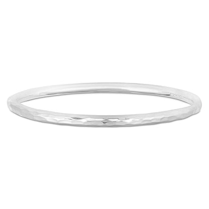 Silver Bangle No.1 - Hammered 4mm